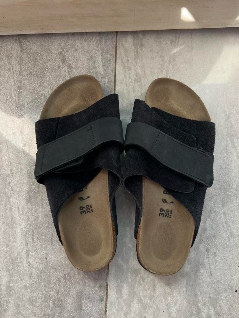 Birkenstock Black Suede Cross-Strap Slide Sandals for Women